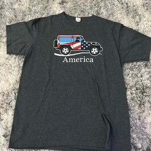 Oversized dark grey tee shirt with American print
